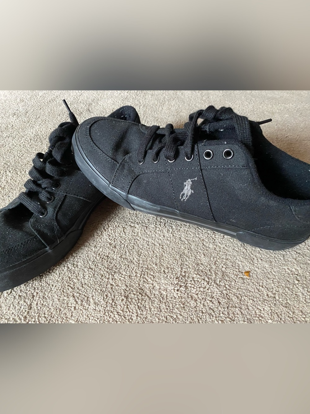 Polo Ralph Lauren Men's Classic Black Canvas Lace-Up Sneakers